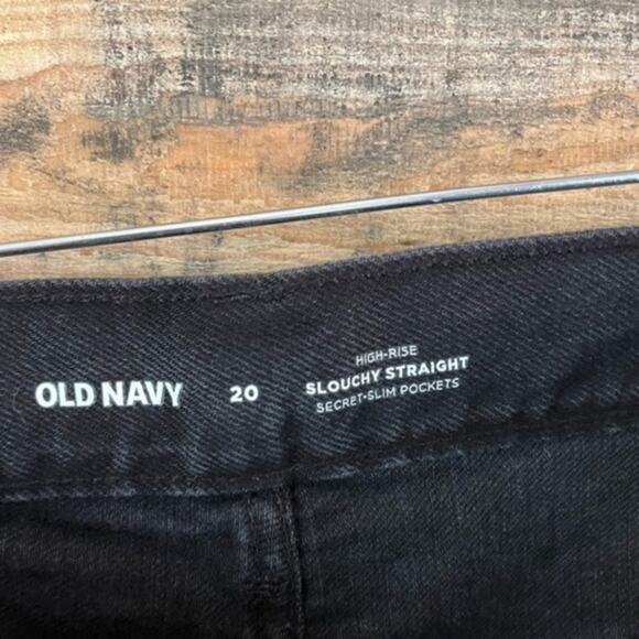 Old Navy Black Distressed High Rise Straight Leg Jeans Size 20 - Picture 6 of 14